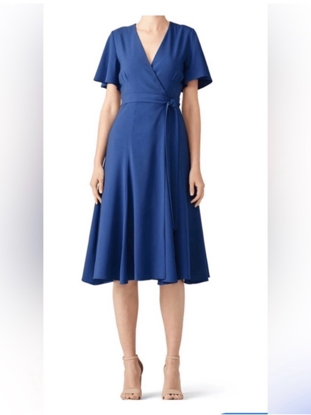 Anthropolie Hutch Kiera Blue Midi Wrap Dress Size Medium
